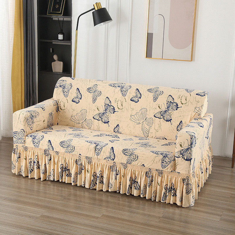 Non-Slip Stretch Skirt Sofa Cover 1/2/3/4 Seater