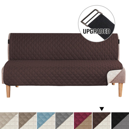 Reversible Futon Armless Sofa Slipcover Water Resistant