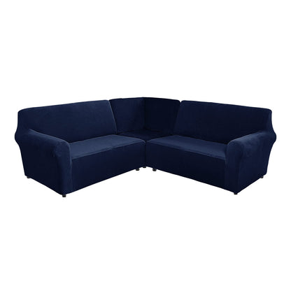 Soft Velvet L-Shaped Sofa Cover 3 Pieces