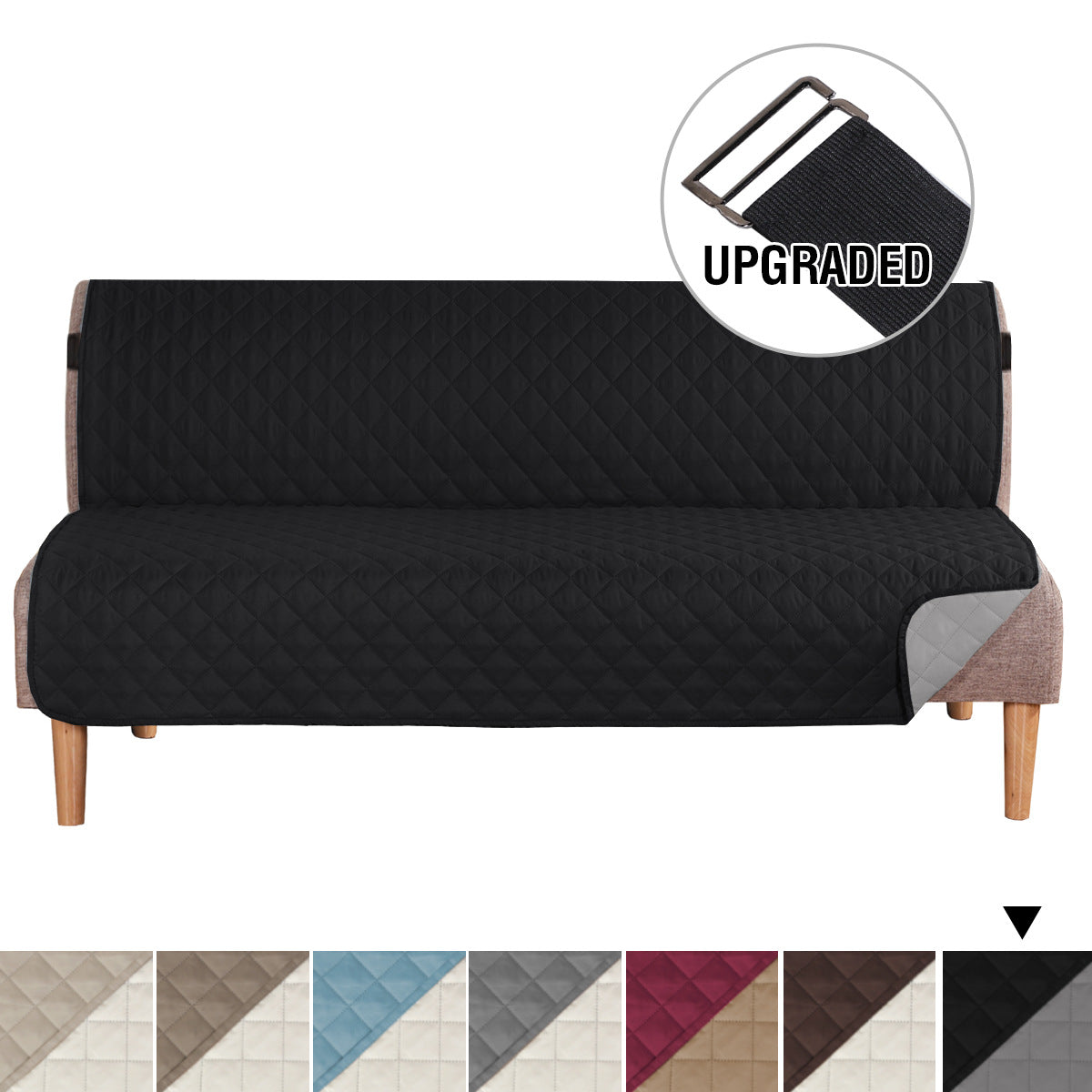 Reversible Futon Armless Sofa Slipcover Water Resistant