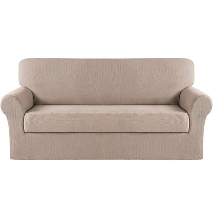 2 Pieces Stretch Sofa Slipcover Couch Cover for Oversized Sofa