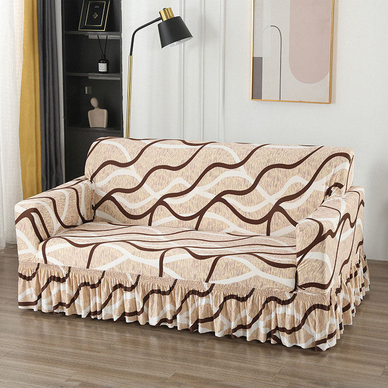 Non-Slip Stretch Skirt Sofa Cover 1/2/3/4 Seater