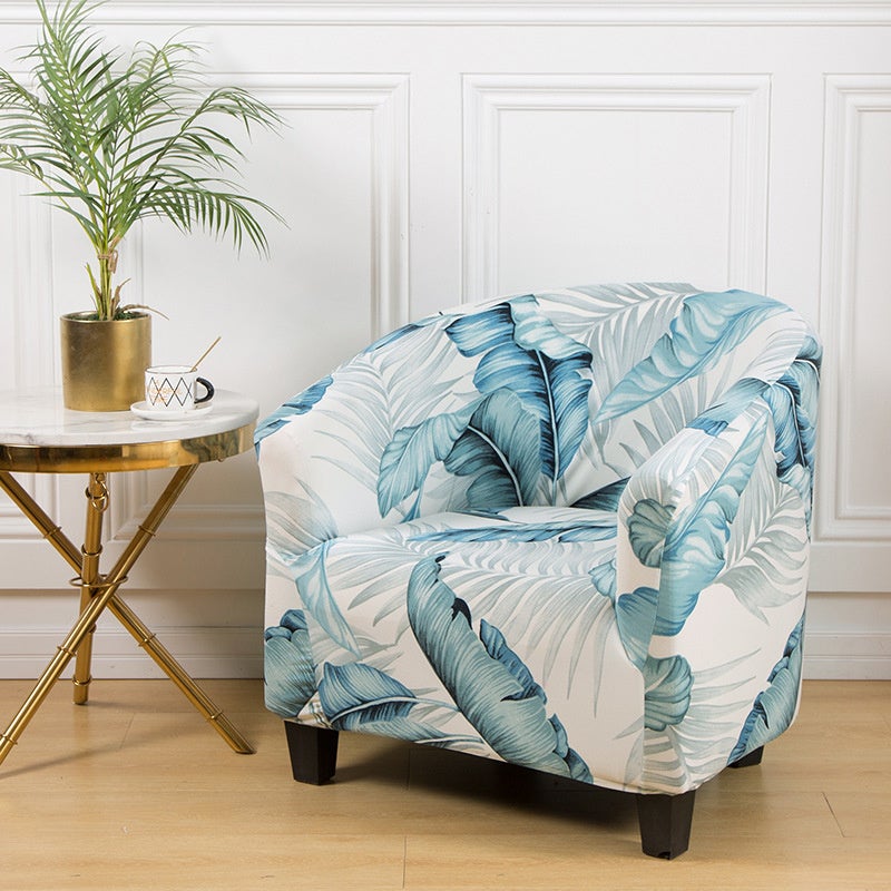 Modern Floral Tub Chair Slipcover