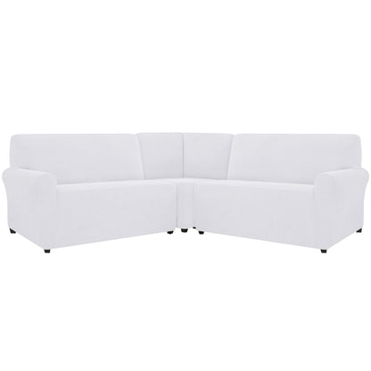 Spandex Jacquard L-Shaped Sofa Slip Cover 3 Pieces