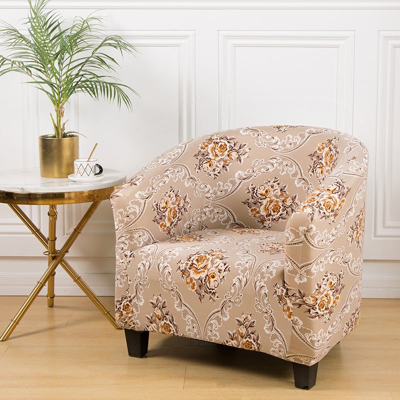 Modern Floral Tub Chair Slipcover