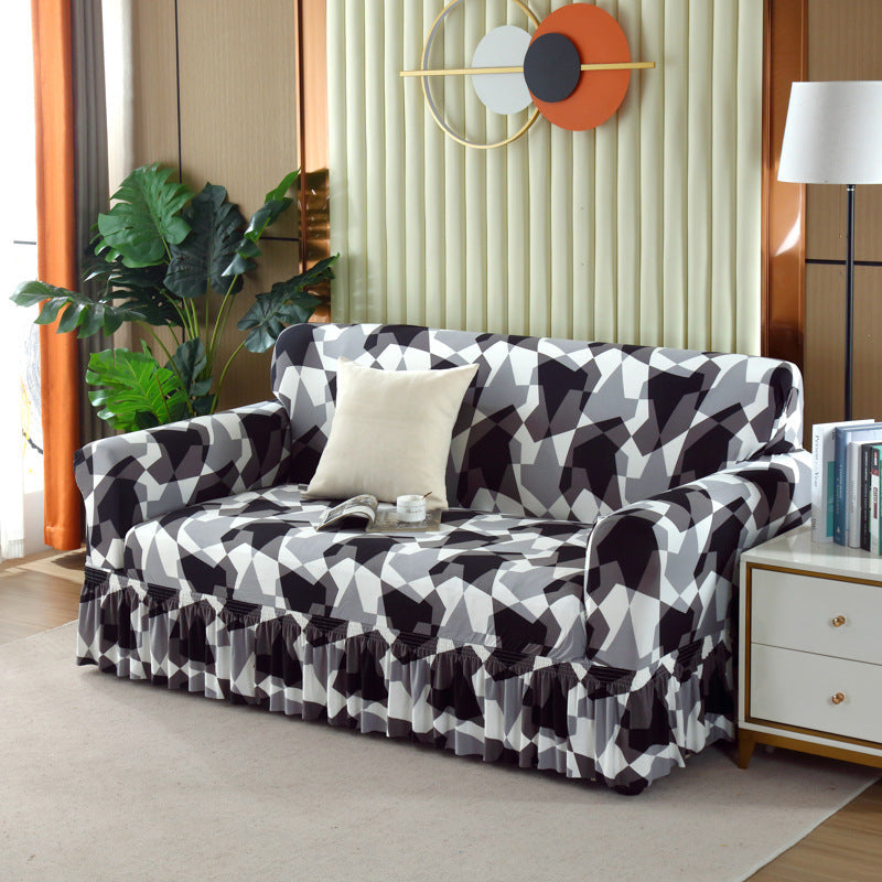 Non-Slip Stretch Skirt Sofa Cover 1/2/3/4 Seater