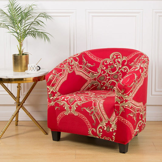 Modern Floral Tub Chair Slipcover