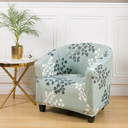 Modern Floral Tub Chair Slipcover