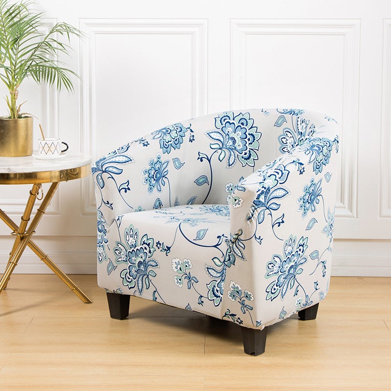 Modern Floral Tub Chair Slipcover