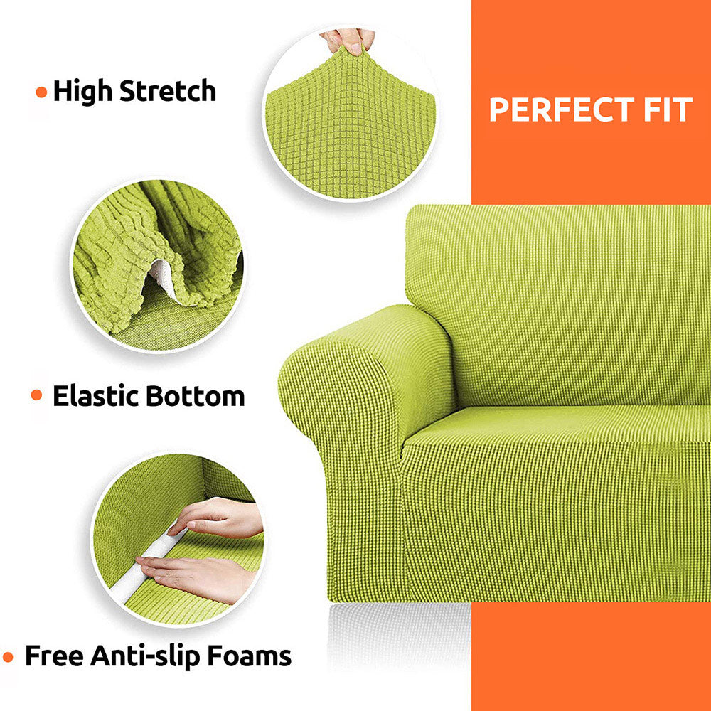 Jacquard Non Slip Soft Solid Color Armchair Cover