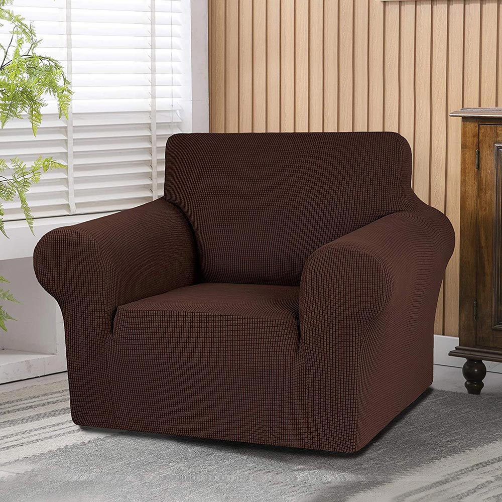 Jacquard Non Slip Soft Solid Color Armchair Cover