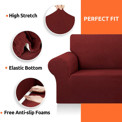 Jacquard Non Slip Soft Solid Color Armchair Cover