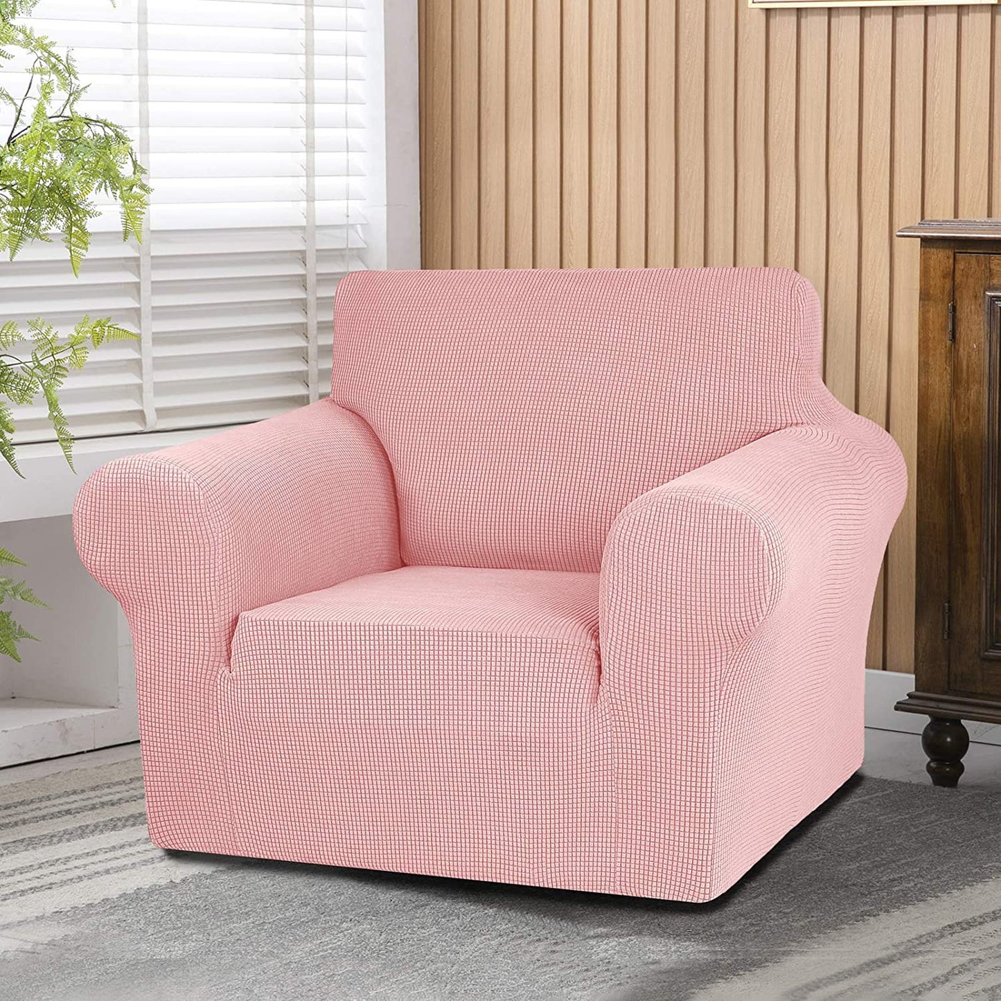 Jacquard Non Slip Soft Solid Color Armchair Cover