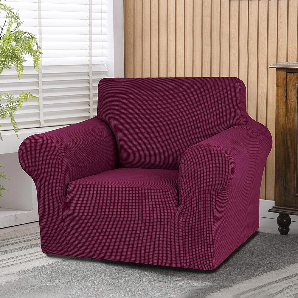 Jacquard Non Slip Soft Solid Color Armchair Cover